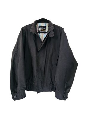 Vintage Black London Fog Men's Full-Zip Lined Jacket (M)